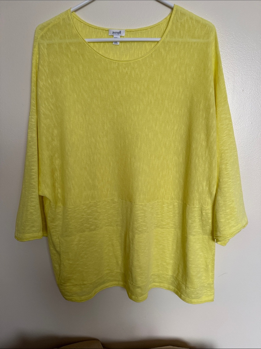 Sunny Yellow Relaxed Oversized Top, Linen/Cotton New